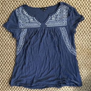 RXB Blue Flowy Embroidered Top